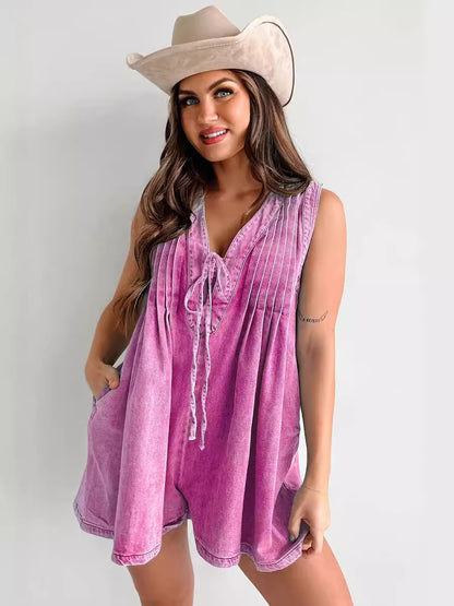 Combishort Elva — Le charme sans effort du denim fluide