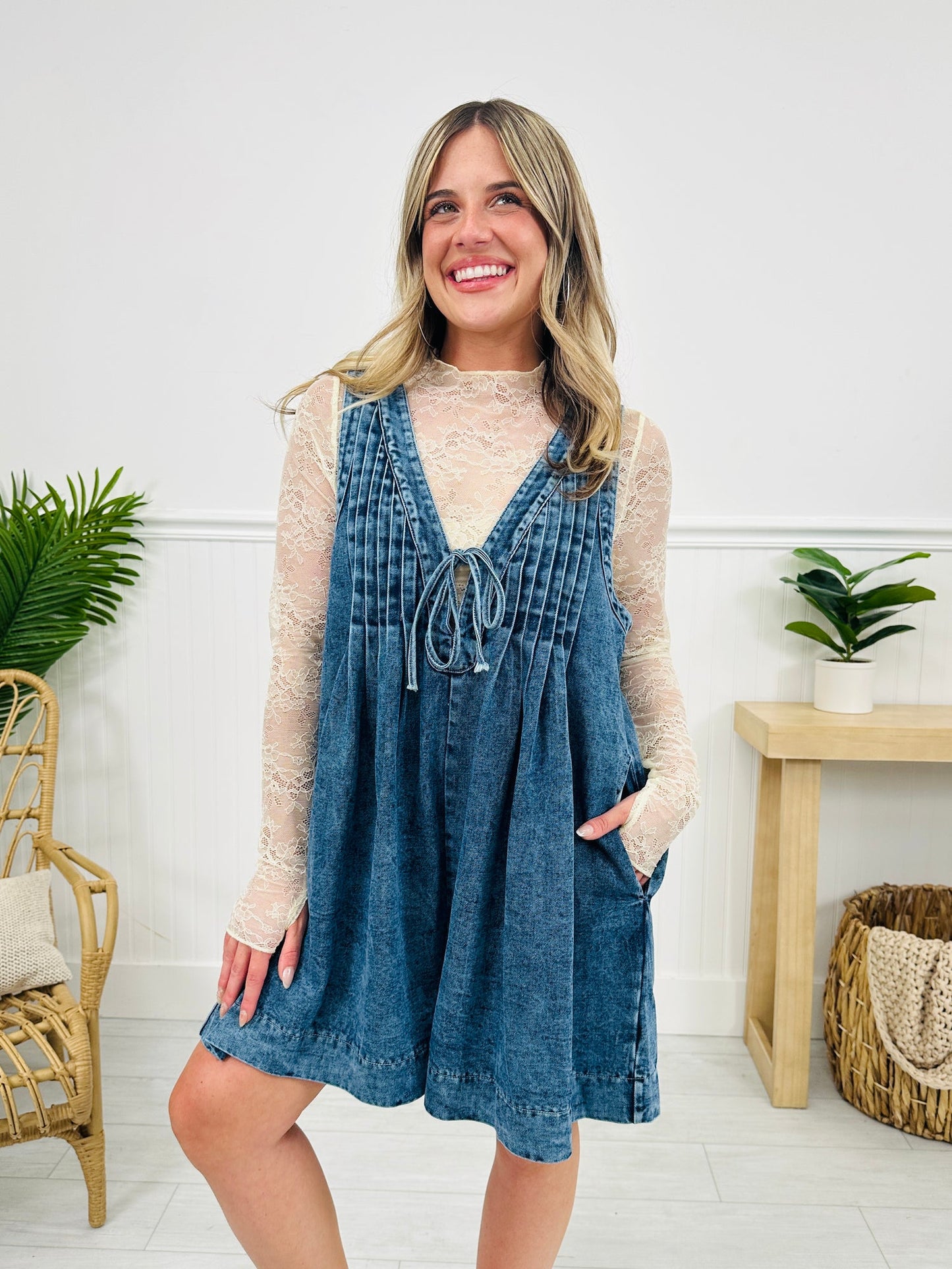 Combishort Elva — Le charme sans effort du denim fluide