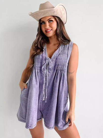 Combishort Elva — Le charme sans effort du denim fluide