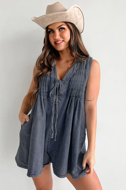 Combishort Elva — Le charme sans effort du denim fluide